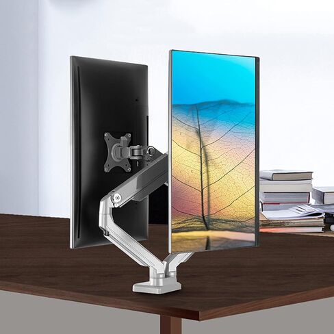 Monitor Desk Mount Dual Screen Monitor Stand Mechanical Spring Monitor Desk Mount Stand Height-Adjustable Monitor Arm Desk Mount with 2 USB Ports, Fits 17"- 27" Screen Co in Kuwait