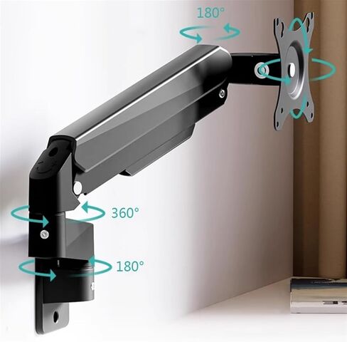 Monitor Arms Single Monitor Wall Mount for Max 32 Inch, 4.4-19.8Lbs Screens, Fully Adjustable Gas Spring Arm Mounted Holder with 75/100Mm Desk Accessories in Kuwait