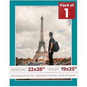 ملصق Palooza مقاس 22 × 28 مقطوع بشكل مشطوف للصور مقاس 19 × 25 - لوح غير لامع أزرق مخضر خالي من الأحماض - للصور والصور والتأطير - سمك 4 طبقات in Kuwait