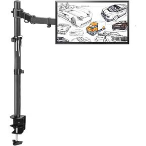 Monitor Desk Mount Monitor Mount Stand Long Single Monitor Desk Mount, 31.4 Inches Height Adjustable Monitor Stand Fits 10 to 27 Inch Screens,Holds Up to 21.8Lbs Computer in Saudi Arabia