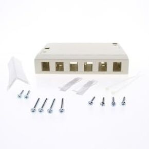 #US Office White 12-Port Keystone Housing Suace Mount Data Box ISB12OW in Saudi Arabia