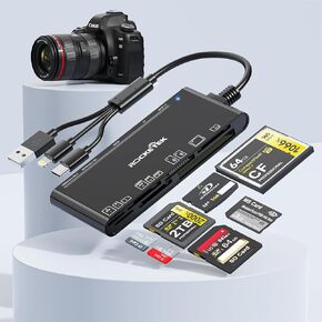 بطاقة ZQ-CR 7 في 1 USB-A+USB-C+محول بطاقة ذاكرة Lightning لـ MS/XD/CF/SD، محول USB3.0 متعدد البطاقات لأنظمة Windows وMac وiOS وAndroid، التوصيل والتشغيل للقراءة/الكتابة بسرعة 5 جيجابت في الثانية لأجهزة iPhone/iPad/MacBook/Samsung/PC in Kuwait