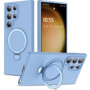 حافظة SKYLMW لهاتف Samsung Galaxy S23 مع حامل مغناطيسي غير مرئي [متوافق مع Mag-Safe] تم اختباره ضد السقوط العسكري [حماية كاملة للكاميرا] حافظات سيليكون S23 للرجال والنساء، وردي in Kuwait