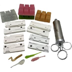 Crappie Soft Plastic Fishing Lure Making KIT - 4 MOLDS, Injector, 4 Colors Resin - FusionX Fishing InjeX - Great for Perch and Panfish in Saudi Arabia