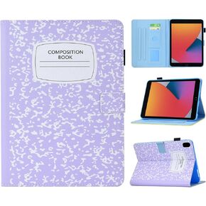 Composition Book Case for iPad 10.2 Inch 2021/2020/2019,for iPad 9th/8th/7th Generation Case,10.2-inch Cover Vegan Leather Slim Folding Stand Hardshell with Pocket Auto Wake/Sleep,Pink NoteBook in Saudi Arabia