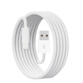 كابل منسوج USB-C بطول 3.3 قدم لهاتف iPhone 17 17 Air 16 16E 15 Pro Max Plus كابل شحن سيارة USB A إلى USB C سلك لجهاز iPad Pro 12.9/11، iPad Air 5/4، iPad الجيل العاشر سلك شحن مضفر للسيارة in Kuwait