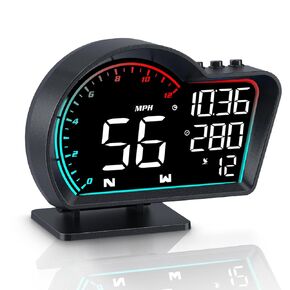 SinoTrack HUD عداد السرعة الرقمي GPS للسيارة، شاشة عرض كبيرة الحجم، شاشة LCD كبيرة الحجم، عداد السرعة ميلا في الساعة، سرعة غوص مرهقة، تنبيه للغوص، بوصلة إنذار للسرعة الزائدة لجميع المركبات in Kuwait