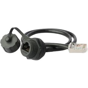 LR20 M20 شبكة إيثرنت كمبيوتر محمول اتصالات مقاوم للماء موصل RJ45 Cat6 محول إشارة 0.1 متر إلى 1 متر مقبس لوحة كابل تمديد (كابل 0.1 متر، صامولة بلاستيكية) in Kuwait