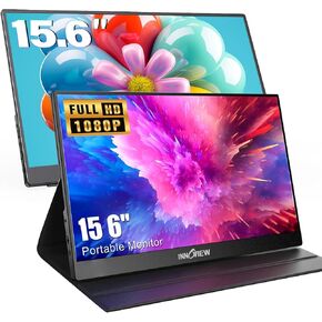 شاشة InnoView 15.6 بوصة المحمولة لأجهزة الكمبيوتر المحمول FHD 1080P USB-C شاشات السفر HDR IPS شاشة الكمبيوتر المحمول المحمولة لأجهزة MacBook PC Xbox PS4/5 Switch in Kuwait