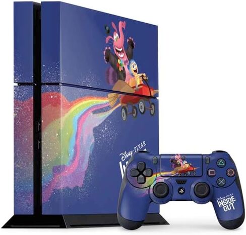 ملصق Skinit المخصص للألعاب متوافق مع وحدة تحكم PS4 وحزمة وحدة التحكم - تصميم Disney Inside Out Joy وBing Bong المرخص رسميًا من Disney in Kuwait