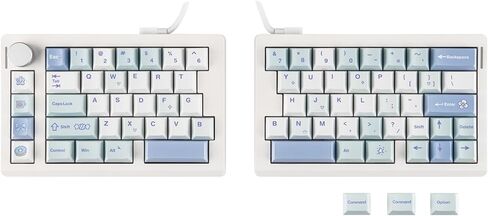لوحة مفاتيح EPOMAKER Split70 اللاسلكية المريحة مع QMK/VIA ومقبض، لوحة مفاتيح ميكانيكية للألعاب مع RGB، تبديل ساخن، مفتاح خطي كريمي، غطاء مفاتيح PBT، حشية، معدّل Mac، تخطيط منفصل بنسبة 70% (أبيض) in Kuwait