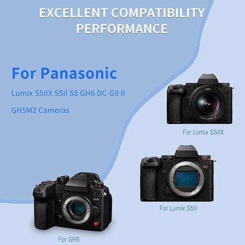 2 Pack DMW-BLK22 Replacement Battery for Panasonic Lumix S5IIX S5II S5 GH6 DC-G9 II GH5M2 Cameras, DMW-BLK22 Battery with LED Light Indicator 2600mAh in Kuwait