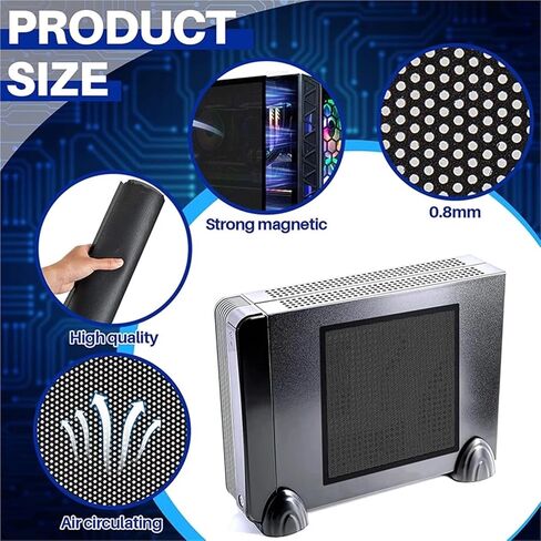 30X50CM 50X50CM Dustproof Computer Mesh PVC Net Cover Guard for Fan Cooler Case Chassis Dust Filter Network Clean 0.3mm(30X50 White) in Kuwait