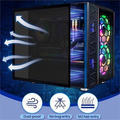 30X50CM 50X50CM Dustproof Computer Mesh PVC Net Cover Guard for Fan Cooler Case Chassis Dust Filter Network Clean 0.3mm(30X50 White) in Kuwait