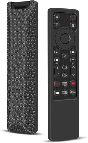 حافظة غطاء سيليكون لجهاز التحكم عن بعد TCL RC923A FMB1 / RC813A FMB1، أغطية حماية مضادة للانزلاق ومضادة للصدمات وحامل أكمام الجلد متوافق مع ملحقات التحكم عن بعد للتلفزيون TCL 2025 QM6K QM7K - أسود in Kuwait
