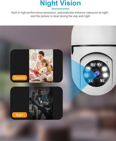 2PACK E27 Light Bulb Camera 1080P WiFi Security Camera (2.4G Only) 360 Degree Panoramic IP Camera Wireless Home Surveillance Cam with Night Vision, 2-Way Audio, Motion Detection Alarm in Kuwait