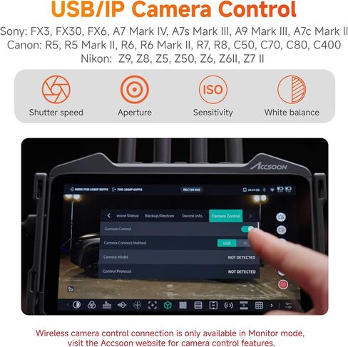 Accsoon CineView M7H Pro 4K60 Wireless Video HDMI Transmitter Receiver&Camera Monitor 7inch, 1200FT 60ms Latency with Camera Control 3D Luts, 4 Devices Monitoring, Pair CineView Master 4K/SE 4K/HE/SE in Saudi Arabia