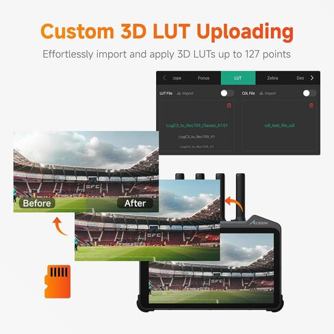 Accsoon CineView M7H Pro 4K60 Wireless Video HDMI Transmitter Receiver&Camera Monitor 7inch, 1200FT 60ms Latency with Camera Control 3D Luts, 4 Devices Monitoring, Pair CineView Master 4K/SE 4K/HE/SE in Saudi Arabia