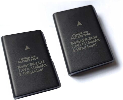 AOLIKES 2X استبدال بطارية لنيكون MH-24 EN-EL14 A D3100 D3200 D3300 D3400 D3500 D5100 D5200 D5300 D5500 D5600 DF Coolpix P7000 P7100 P7700 P7800 كاميرا in Kuwait