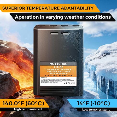 14000mAh Rechargeable Lithium Battery Compatible with Vosker V300 and VKX Mobile Security Cameras Long-Lasting Power, Fast Charging and Weather Resistant Design in Kuwait