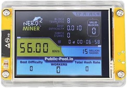 Bitcoins Miner USB Miner NerdMiner V3 ESP32 Hashrate 54K/S 2.8 بوصة شاشة ذكية تشفير Solo Lottery Miner Solo آلة تعدين Cryptocurrency Miner DIY Miner in Kuwait