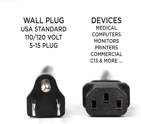 Guy-Tech AC in Power Cord Outlet Socket Cable Plug Lead Compatible with Insignia NS-LBD32X NS-LBD32X-10A TV HDTV Monitor in Kuwait