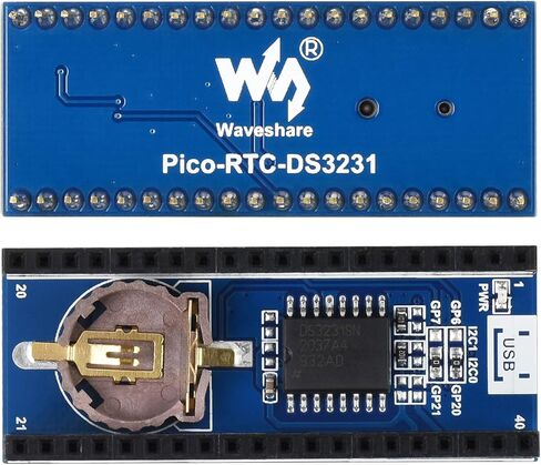 وحدة Waveshare Precision RTC، متوافقة مع Raspberry Pi Pico، وحدة الساعة في الوقت الحقيقي مع شريحة DS3231، واجهة I2C، تصميم قابل للتكديس، إنذار مزدوج قابل للبرمجة in Kuwait