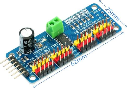 5 قطعة SG90 9g محرك معزز + PCA9685 IIC 12 بت 16 قناة PWM وحدة تحكم المحرك المؤازر عدة in Kuwait