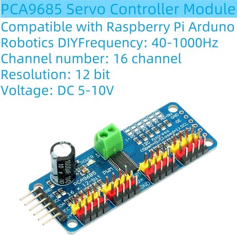 5 قطعة SG90 9g محرك معزز + PCA9685 IIC 12 بت 16 قناة PWM وحدة تحكم المحرك المؤازر عدة in Kuwait