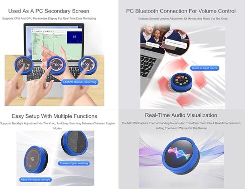 ESP32-S3 1.8inch Knob Display Development Board, Multi-Functional Smart Rotary Knob Touch Screen 360 × 360 262K Color, 2.4GHz Wi-Fi and Bluetooth Wireless Connection, CNC Metal Case in Kuwait