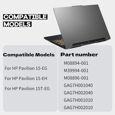 غطاء سفلي مطاطي غير قابل للانزلاق شرائط أقدام ممتصة للصدمات بديلة لـ HP Pavilion 15-EG 15-EH 15T-EG 15-EG0000 15-EH0000 15-EG0097NR غطاء سفلي قواعد مطاطية شرائط فضية M08894-001 M39994-001 M08896-001 in Kuwait