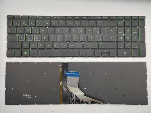 Laptop Replacement Spanish Layout Keyboard for HP Pavilion Gaming 15-cx 15-dk 15-ec 17-cd 15-DA 15-DB 15-DR 15-DW 15-DU 15-DY 15-EF 15-GW 15-CR 250 G7 255 G7 15S-DU 15s-DY 15s-EQ 15s-FQ Green Backlit in Kuwait