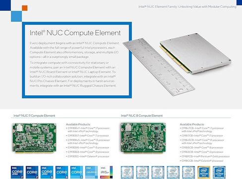 NUC 11 Compute Elements BKCM11EBi58W معالج Core i5-1135G7، ذاكرة LPDDR4 سعة 8 جيجابايت، 2X DDI، 1x DP/typeC، 1x eDP Wi-Fi 6 AX201 in Kuwait