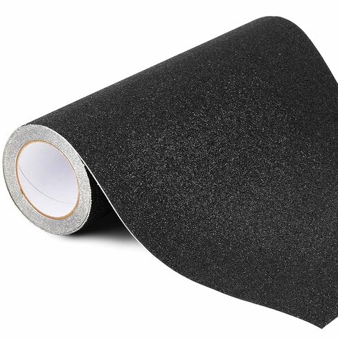 Anti Slip Traction Tape 16 Inch x 20 ft Widen Waterproof Non Skid Tape Durable Grip and Friction Stair Non Slip Strips Abrasive Adhesive for Stairs Tread Steps Ramp Outdoor Indoor (Black) in Saudi Arabia
