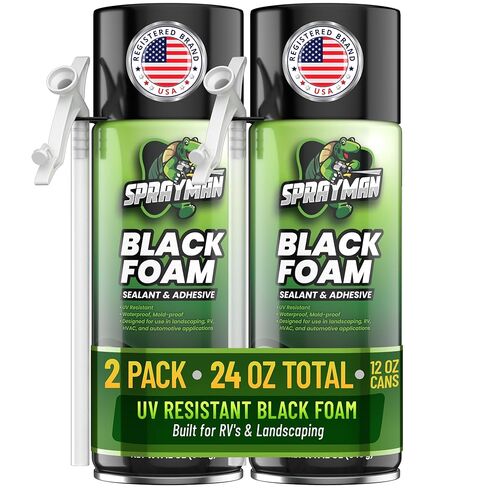 Black Waterfall Foam Sealant - (2x12oz) Expanding Polyurethane Pond Foam Sealer, UV Resistant, Water Proof Spray for Landscape & Exterior, Straw Use, 2 Pack in Saudi Arabia