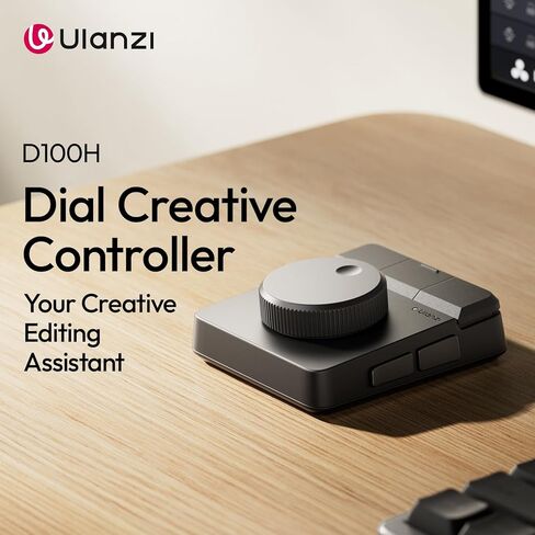 لوحة مفاتيح ULANZI D100H لتحرير الفيديو مع مقبض قرص، وحدة تحكم بلوتوث لاسلكية لجهاز Mac/PC، لوحة مفاتيح ماكرو 7 في 1 قابلة للتخصيص مع تعليقات لمسية للمبتدئين والمصورين ومنشئي الفيديو in Kuwait