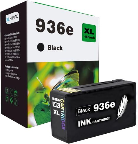936XL Black Replacement for HP 936 Black Ink Cartridge for HP Printers 9125e 9120e Series, for 936 Series HP936 936e Black Ink, Work for OfficeJet Pro 9130e 9135e 9730e 9120 9130 (1 * 936 e BK) in Kuwait
