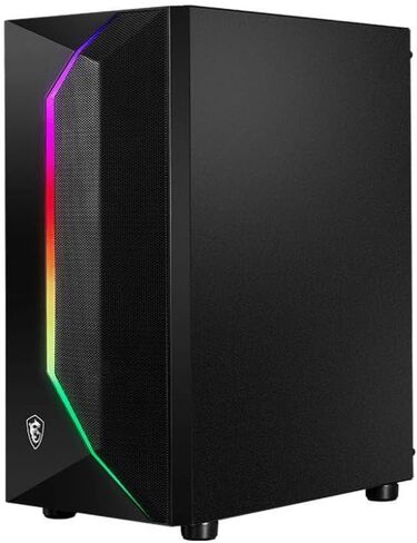 حافظة الكمبيوتر MSI MPG GUNGNIR 300R Airflow Mid-Tower - سعة E-ATX، مراوح ARGB 4 × 120 مم مع وحدة تحكم محورية، دعم وحامل وحدة معالجة الرسومات الجرافيكية العمودية، مرشحات الغبار، توجيه الكابل، USB Type-C (20 جيجابت في الثانية) in Kuwait