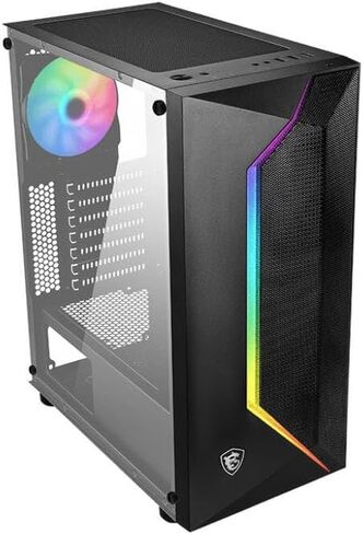 حافظة الكمبيوتر MSI MPG GUNGNIR 300R Airflow Mid-Tower - سعة E-ATX، مراوح ARGB 4 × 120 مم مع وحدة تحكم محورية، دعم وحامل وحدة معالجة الرسومات الجرافيكية العمودية، مرشحات الغبار، توجيه الكابل، USB Type-C (20 جيجابت في الثانية) in Kuwait