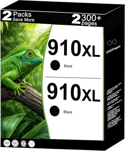 خراطيش حبر 910XL بديلة سوداء لـ HP 910 XL متوافقة مع HP910 HP910XL للاستخدام مع طابعات OfficeJet Pro 8035 8010 8015 8018 8022 8020 8025 8028 8030 مع شريحة V21.2.1 (أسود، عبوتان) in Kuwait
