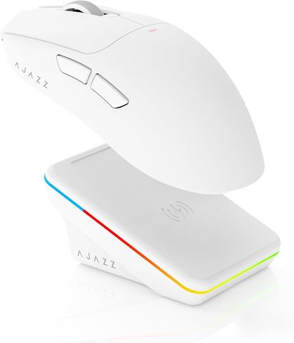 ماوس الألعاب AJAZZ AJ200P NL AI | صوت AI، جهاز تحكم StarFlash، قاعدة شحن مغناطيسية، 65 جرام خفيف الوزن للغاية، وضع ثلاثي 2.4 جيجا/بلوتوث 5.0/سلكي، 24000 نقطة لكل بوصة in Kuwait