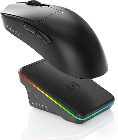 ماوس الألعاب AJAZZ AJ200P NL AI | صوت AI، جهاز تحكم StarFlash، قاعدة شحن مغناطيسية، 65 جرام خفيف الوزن للغاية، وضع ثلاثي 2.4 جيجا/بلوتوث 5.0/سلكي، 24000 نقطة لكل بوصة in Kuwait