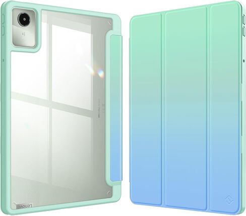 حافظة Fintie Hybrid رفيعة لجهاز Lenovo Tab M11 (2023) TB-330FU /Lenovo Tab K11 LTE 2024 TB-330XU، غطاء مقاوم للصدمات مع غطاء خلفي شفاف شفاف مع حامل قلم رصاص، استيقاظ/نوم تلقائي، لون متدرج على شاطئ البحر in Kuwait