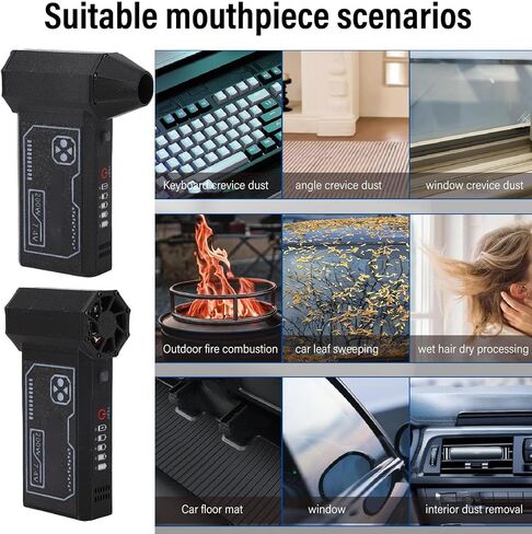 Luocute Electric Air Duster, 130000RPM Powerful Cordless Blower with Rechargeable 4000mAh Battery and 3 Speed Adjustable, for Computer Keyboard Car Home Outdoor Cleaning in Kuwait