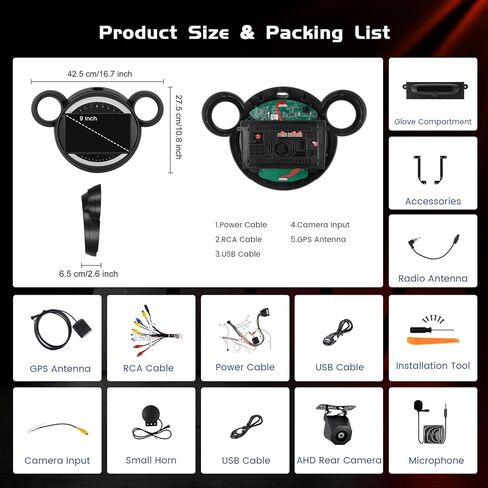 راديو سيارة 4+128 جيجابايت Android 15 لسيارة Mini Cooper Countryman/Clubman 2011 2012 2013 Carplay Android Auto، Realdio 9 بوصة 1280 * 720P شاشة لمس داخلية مع WiFi Bluetooth5.0 GPS FM/RDS EQ كاميرا احتياطية MIC in Kuwait