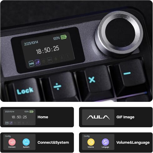 EPOMAKER X Aula F108 PRO Wireless Gaming Keyboard with Screen Roseveil Silent Keyboard Switch in Kuwait