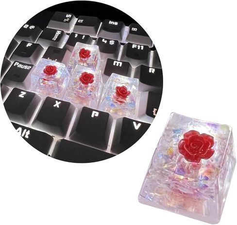الراتنج الأزهار Keycap OEM ارتفاع ارتفاع شفاف الايبوكسي زهرة Keycap لاستبدال Keycap لوحة المفاتيح الميكانيكية in Kuwait