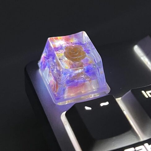 الراتنج الأزهار Keycap OEM ارتفاع ارتفاع شفاف الايبوكسي زهرة Keycap لاستبدال Keycap لوحة المفاتيح الميكانيكية in Kuwait