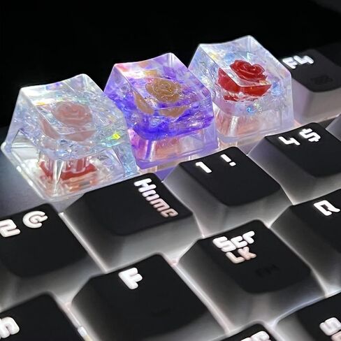 الراتنج الأزهار Keycap OEM ارتفاع ارتفاع شفاف الايبوكسي زهرة Keycap لاستبدال Keycap لوحة المفاتيح الميكانيكية in Kuwait