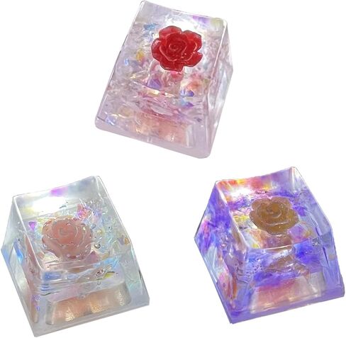 الراتنج الأزهار Keycap OEM ارتفاع ارتفاع شفاف الايبوكسي زهرة Keycap لاستبدال Keycap لوحة المفاتيح الميكانيكية in Kuwait